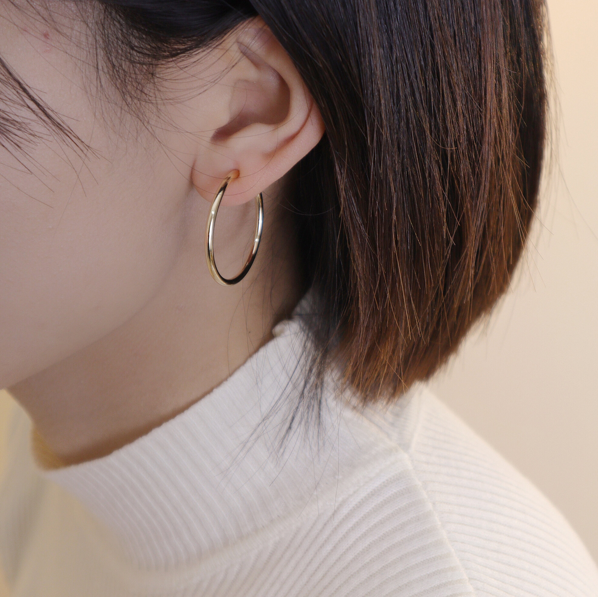 迟早上新|法式优雅复古ins风圆环耳圈极简森绘梨佳圆圈耳夹无耳洞