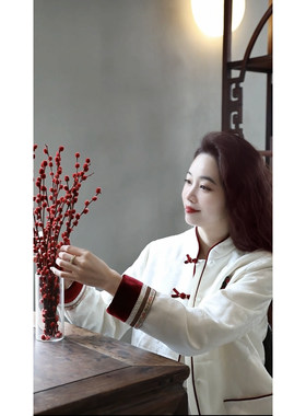 冬季新中式国风重工气质加厚棉服外套7132