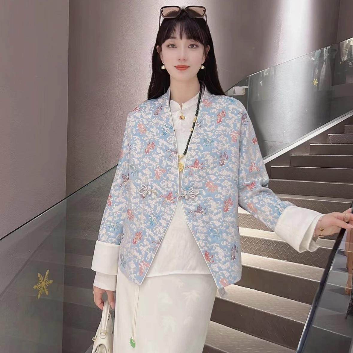 《金鱼闹彩蝶》时尚气质新中式显瘦新中式复古外套2270,女装/女士精品,上衣,淘宝优惠券,粉丝福利购,淘宝优惠卷