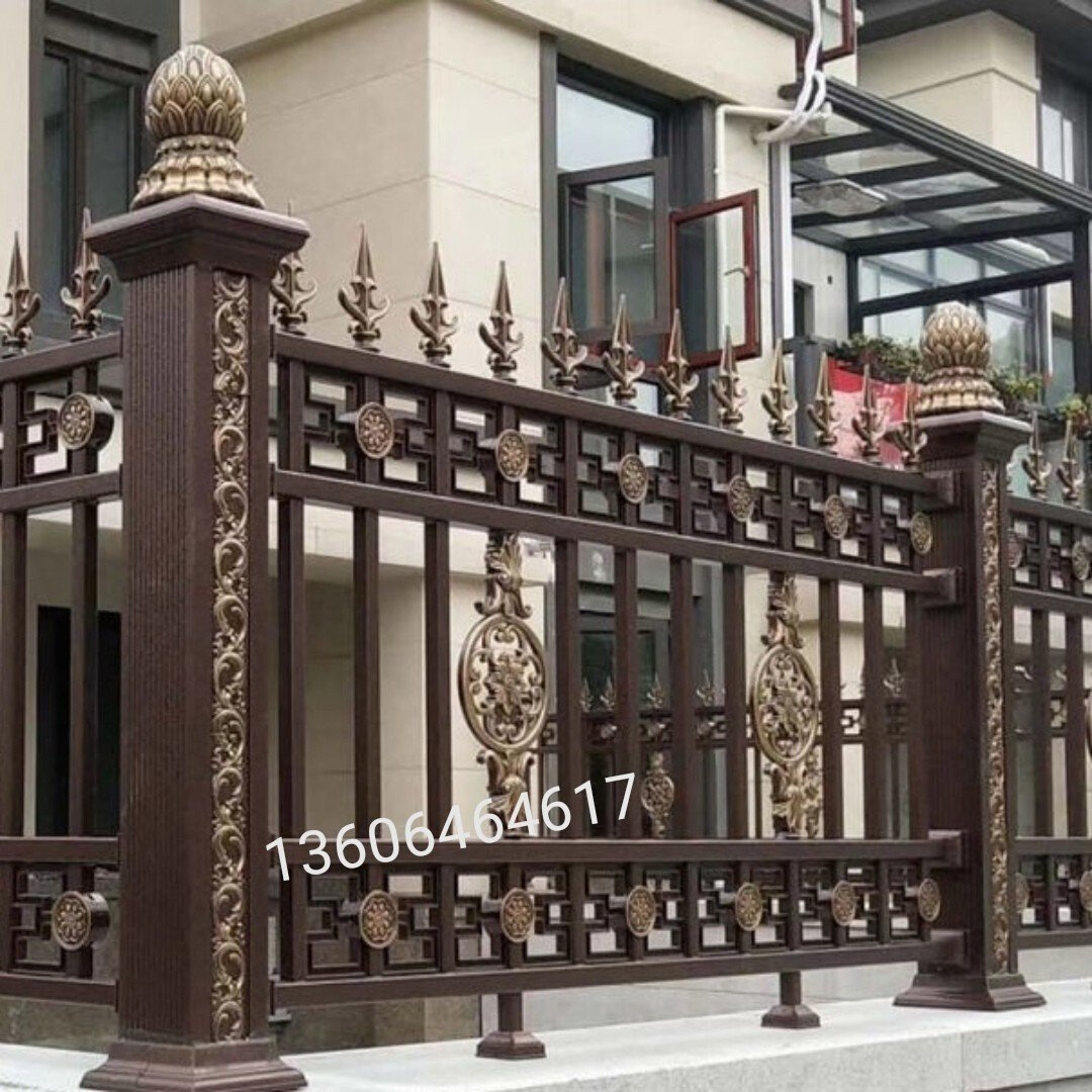 厂销铝艺阳台护栏铁艺铝合金庭院别墅新中式古围墙大门围栏栅栏品