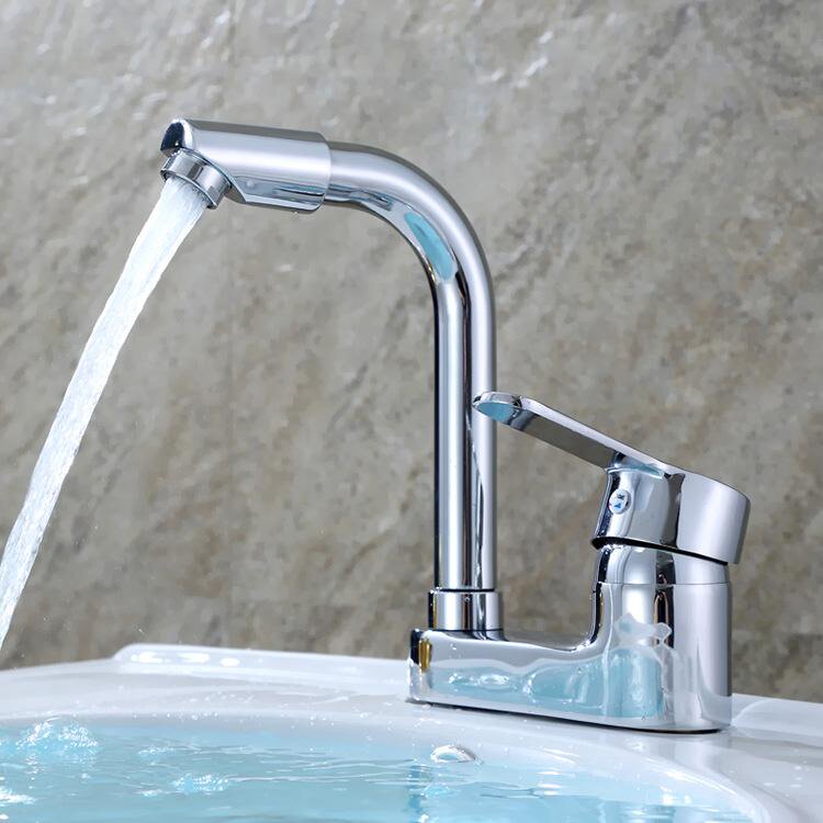 龙头冷热面盆水盆卫生间洗脸洗手双孔三孔台盆铜旋转浴室老式家用