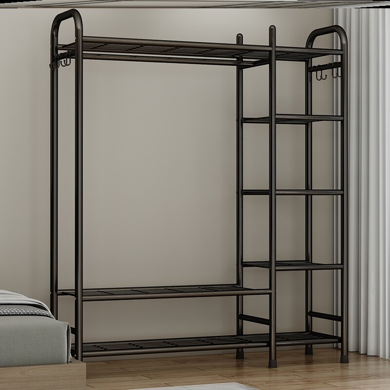 金属架大衣柜收纳简约简易钢骨架卧室出租屋家用置物架挂衣架落地