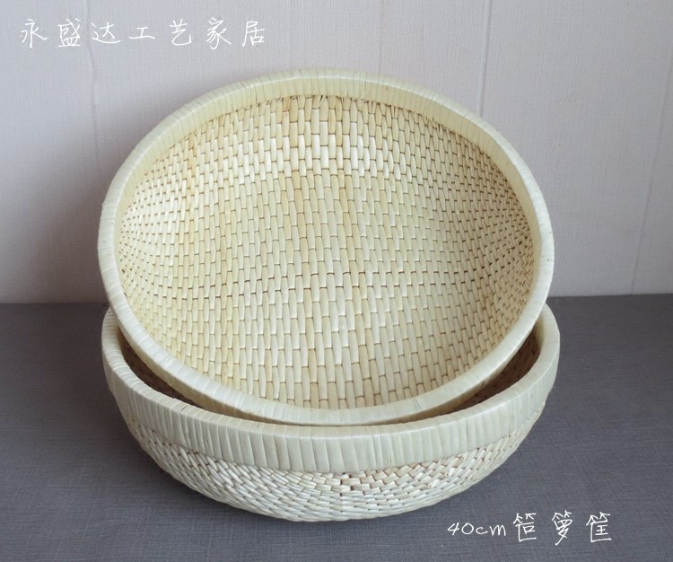 藤柳编收纳储物筐食品篮展示筐婚嫁簸箩藤编馒头筐针线笸箩小号_虎窝淘