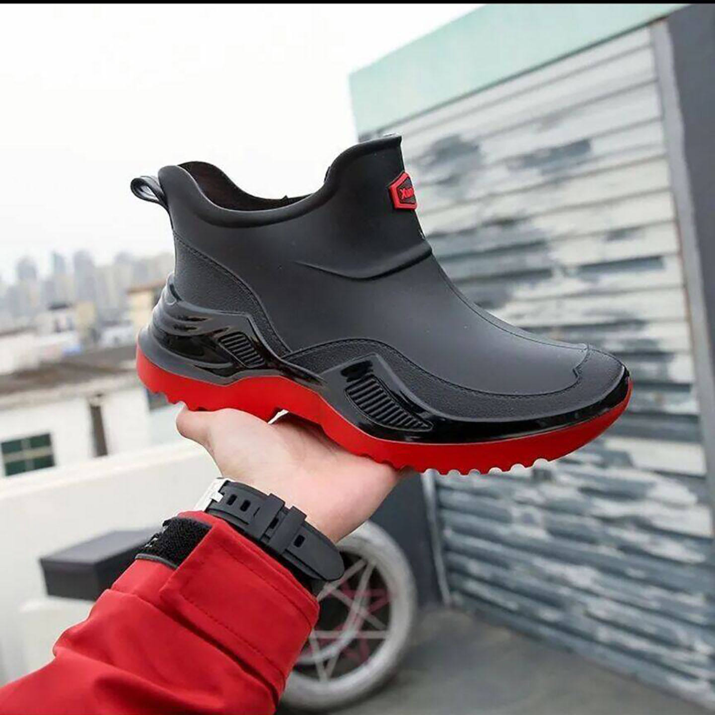 林秉男鞋防水防雨防油污雨鞋短款防滑耐磨胶鞋春秋季轻便运动雨a9