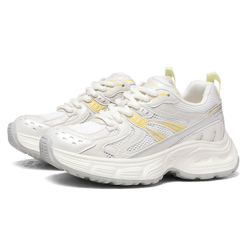 莆田女鞋舒适厚底老爹鞋增高2026春季新款运动鞋拼色网面休闲鞋a9