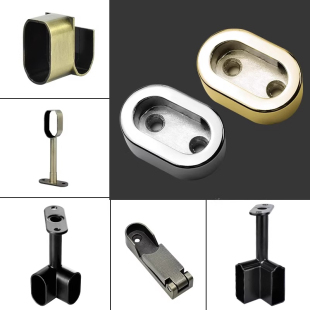 加厚衣柜挂衣杆固定配件衣杆托底座法兰座衣架杆柜内配件衣通座子