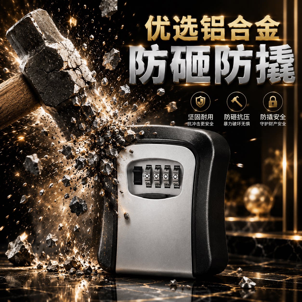 全金属密码钥匙盒临时装修钥匙箱图片