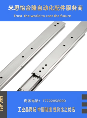 20系列两节不锈钢 IDA52-200/250/300/350/400/450/500轻载型滑轨