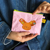 BLUUF TAG原创可爱小狗刺绣零钱卡包证件口红耳机便携式 收纳小包