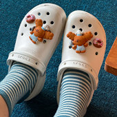 扣鞋 立体pvc软胶鞋 花装 饰扣鞋 子 BLUUF 配饰鞋 TAG可爱小狗洞洞鞋