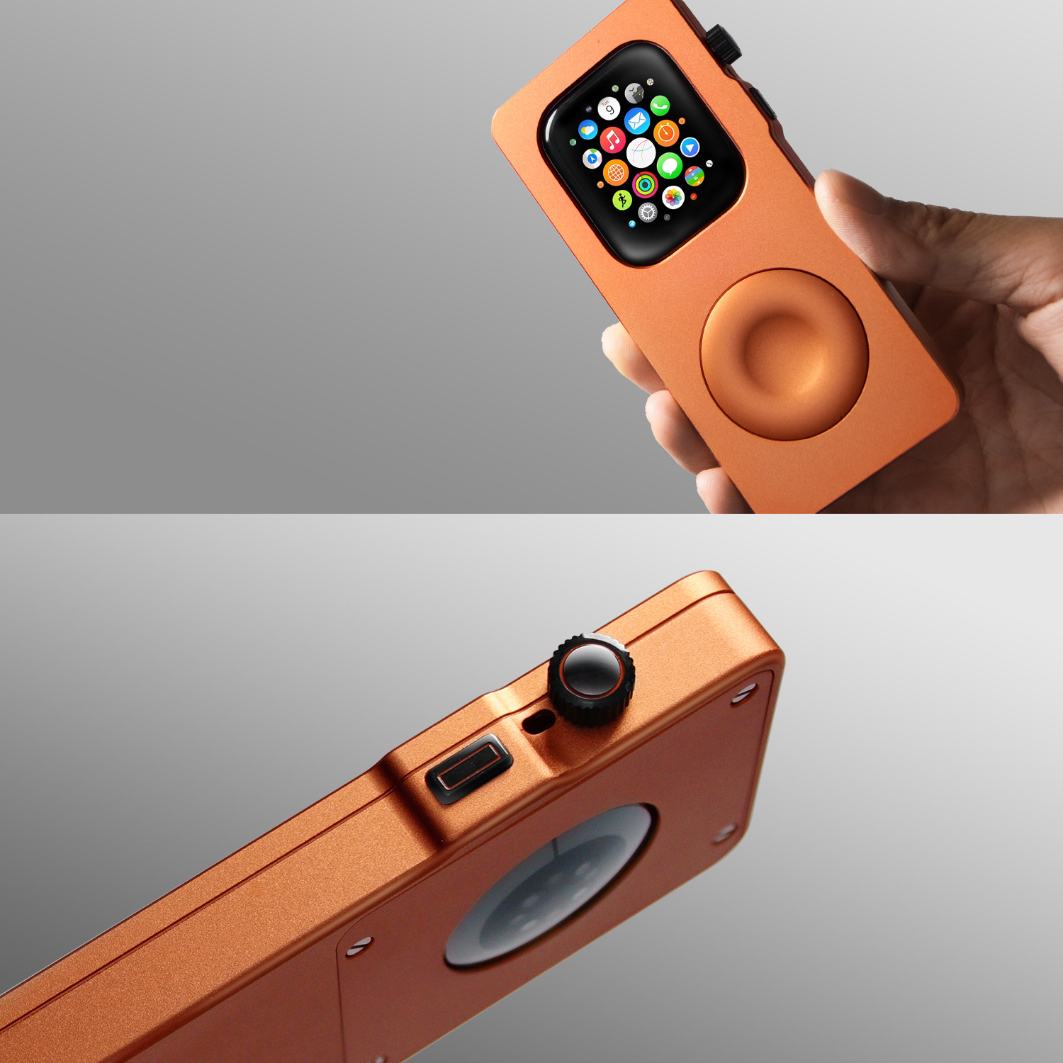 适用改装ipod创意AppleWatch保护壳苹果手表iwatch全金属保护套MP3随身听全金属套件阳极氧化保护套46/45/44