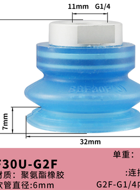 波纹真空吸盘SBF30/40/50/60/80/100U耐磨防滑金属板材搬运气动u.