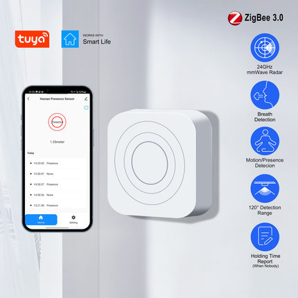 人体存在感应器zigbee智能家居设备24G毫米波雷达人在传感器