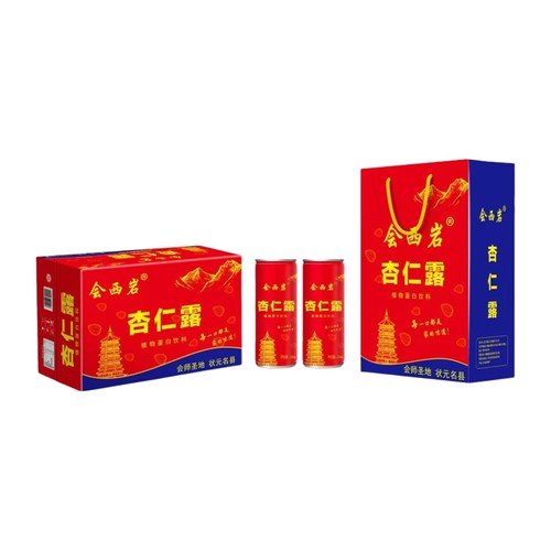 甘肃会宁特产 会西岩杏仁露240ml*20罐