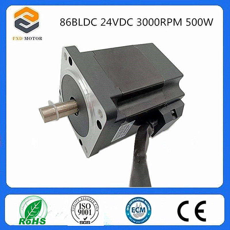 厂家直销86BL无刷直流电机低压大功率24V3000转500W105机身长