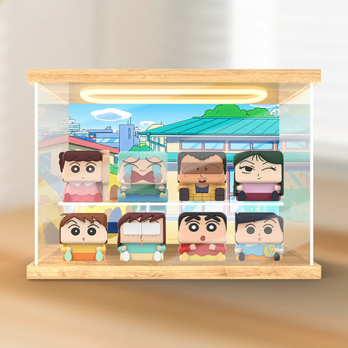 贝格宝适用于泡泡玛特蜡笔小新POP CUBE系列手办盲盒亚克力收纳盒