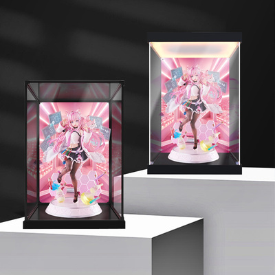 贝格宝适用于Hololive 博衣小夜璃 手办摆件亚克力灯光透明收纳盒