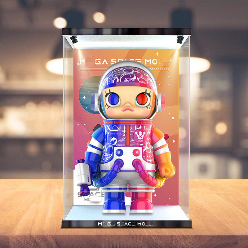 popmart泡泡玛特spacemolly×美林密码1000%防尘亚克力收纳展示盒