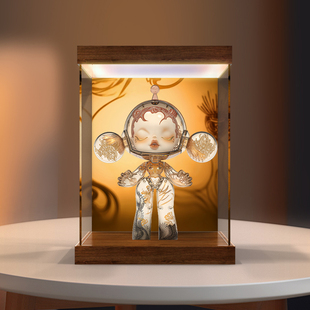 适用泡泡玛特MEGA α SKULLPANDA 400% 邬建安九重天灯箱款收纳盒