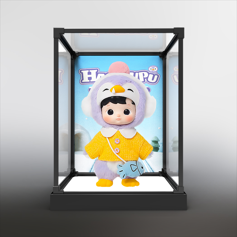 亚克力收纳盒适用泡泡玛特HACIPUPU 企鹅1/8可动人偶手办防尘罩