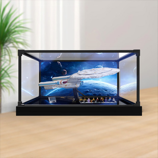 适用10356星际迷航联邦星舰企业号高透明防尘亚克力合金框收纳盒