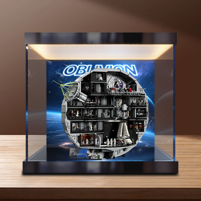 适用75419亚克力收纳盒 星球大战死星系列手办积木模型透明防尘罩