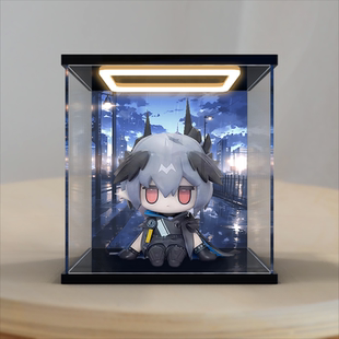 灯光高清亚克力收纳盒适用于MINI系列往昔未来Q版手办透明防尘罩