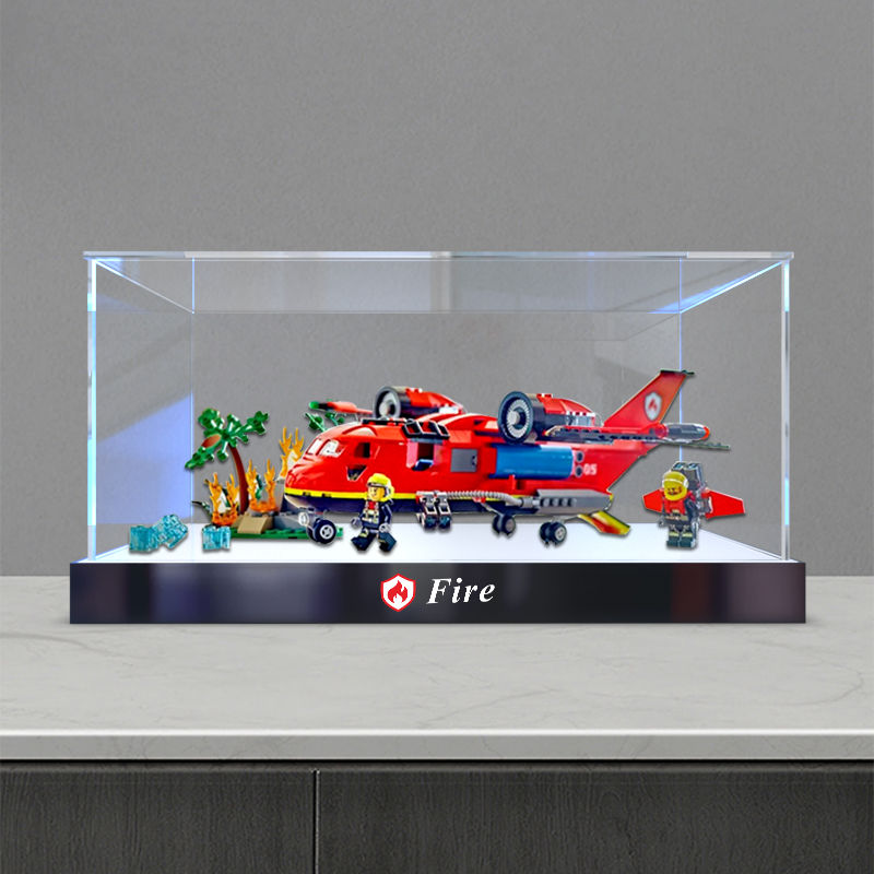 适用 乐高城市系列 60413 消防飞机积木玩具亚克力加厚展示盒