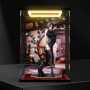 适用真丝袜追视眼温感漆旗袍系有凤来仪手办 亚克力回型灯收纳盒