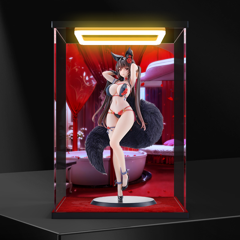 适用BEARPANDA TACCO玫瑰狐娘BARA追视眼亚克力灯箱款防尘展示盒