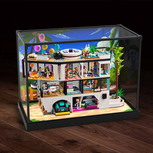 适用乐高42639 安德里亚的豪华别墅手办玩具罩收纳盒亚克力防尘罩