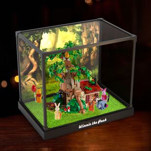 适用乐高21326小熊维尼积木系列合金框亚克力透明收纳防尘展示盒