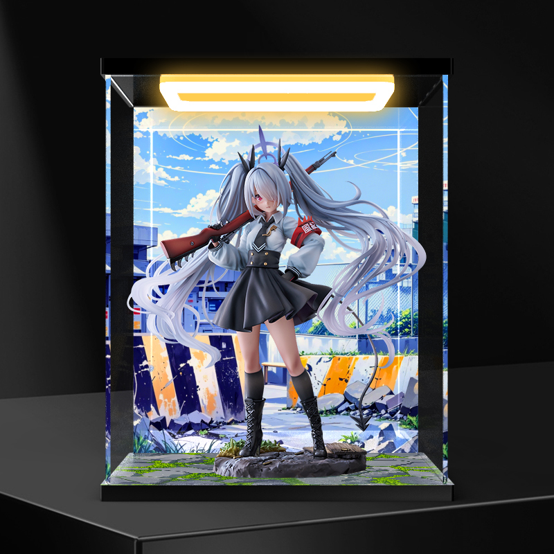亚克力主题背景灯光防尘展示盒适用 WING 蔚蓝档案 银镜伊织 手办