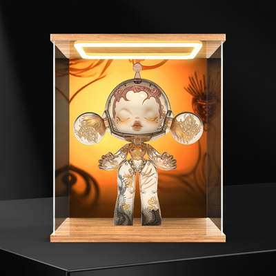 适用泡泡玛特MEGA α SKULLPANDA 400%邬建安九重天亚克力收纳盒