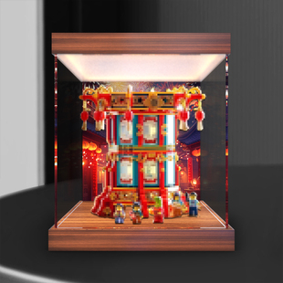新春福来运转灯适用积木80116手办模型灯箱款亚克力高透明展示盒
