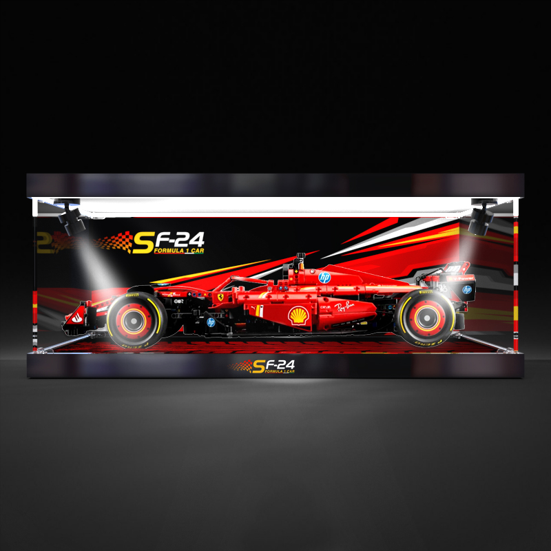 适用乐高 机械组系列 42207法拉利SF-24赛车积木亚克力高清收纳盒