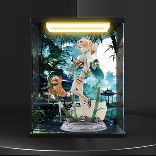 高透明亚克力展示盒适用Claynel hololive 风真伊吕波手办防尘罩