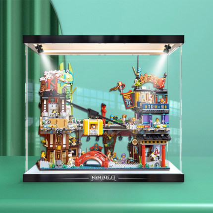 亚克力防尘罩适用乐高71799幻影忍者城市市集模型收纳盒展示盒