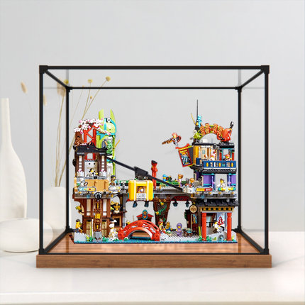 亚克力防尘罩适用乐高71799幻影忍者城市市集模型收纳盒展示盒