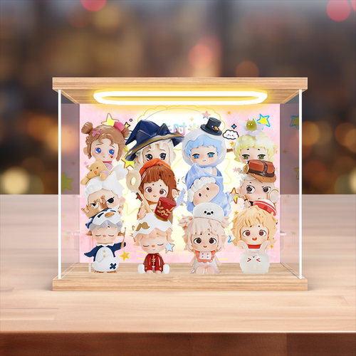 适用Heyone黑玩MINI迷失时光镇系列萌粒盲盒潮玩手办亚克力收纳盒