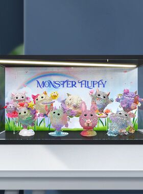 POPMART泡泡玛特INSTINCTOY毛怪秘境花园系列盲盒玩具灯光展示盒