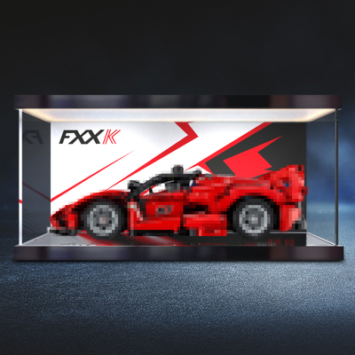 灯箱收纳盒适用乐高42212摆件模型手办法拉利FXX K亚克力防尘