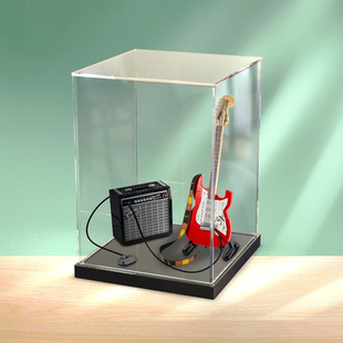 展示盒适用乐高21329芬达吉他 透明玻璃罩防尘罩模型亚克力收纳盒