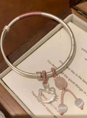 小红书新款Hellokitty手镯时尚KT猫休闲手环简约百搭学生手饰女