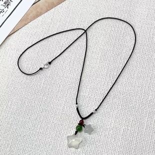 小星星编绳项链手工编织仿和田玉饰品女简约百搭高级古风甜美女生