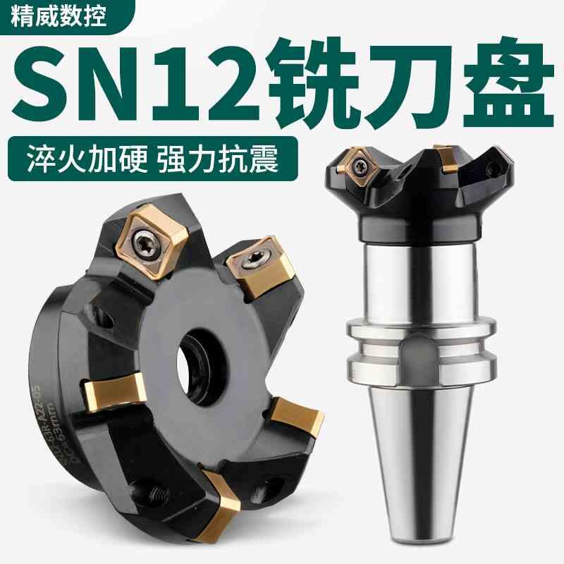 45度面铣刀盘开粗快进给刀头SN12-50-22-4T双面八刃快进给铣刀盘