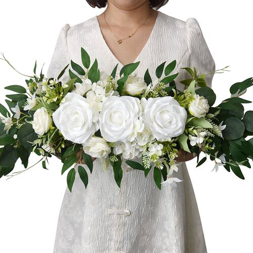 永恒天使 128人造花仿真花玫瑰花排婚礼椅背花餐桌花条镜前花门饰