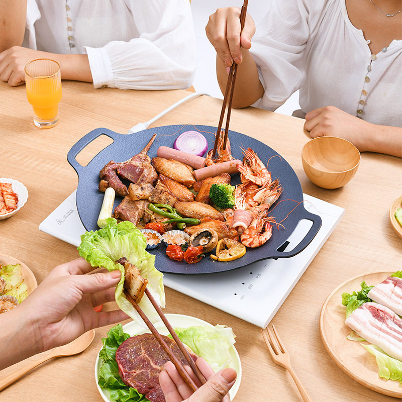 韩式烤肉盘野营锅户外露