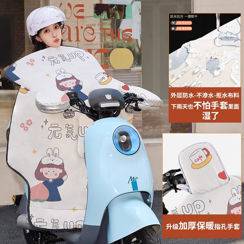 双面防水指控款电动车挡风被冬季防寒保暖加绒加厚电瓶车防风罩