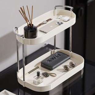 化妆品置物架梳妆台护肤品香水口红整理收纳盒桌面玄关架子高级感